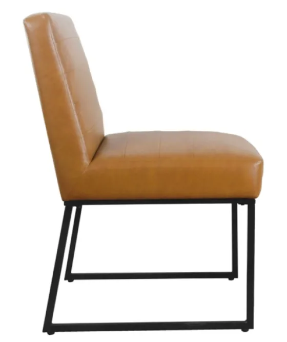 Channeled Carmel Leather Dining Chair-Kirkland's Home Clearance