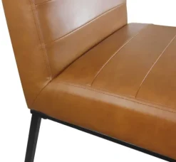 Channeled Carmel Leather Dining Chair-Kirkland's Home Clearance