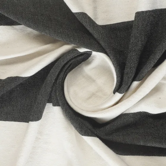 Charcoal And White Striped Cotton Throw-Kirkland's Home Discount