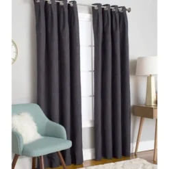 Charcoal Box Pleated Single Curtain Panel, 84 In.-Kirkland's Home Store