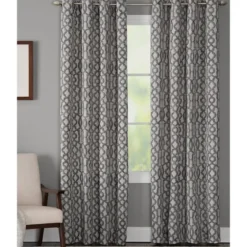 Charcoal Chenille Single Curtain Panel, 84 In.-Kirkland's Home Clearance
