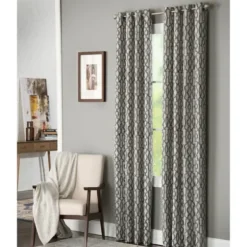 Charcoal Chenille Single Curtain Panel, 84 In.-Kirkland's Home Clearance