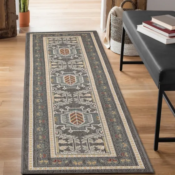 Charcoal Diamond Nile Indoor/Outdoor Runner, 1X7-Kirkland's Home Fashion