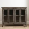 Charcoal 4-Door Windowpane Wooden Cabinet-Kirkland's Home Best