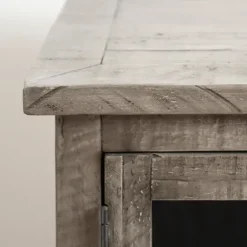 Charcoal 4-Door Windowpane Wooden Cabinet-Kirkland's Home Best