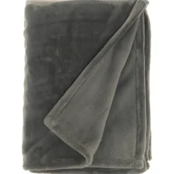 Charcoal Faux Sheared Mink Throw-Kirkland's Home New