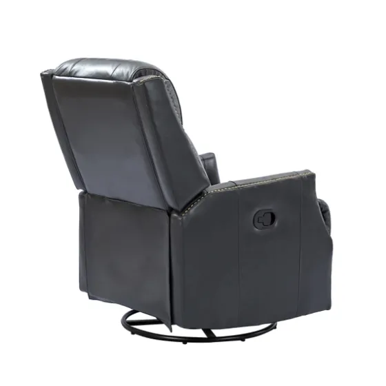 Charcoal Genuine Leather Swivel Recliner-Kirkland's Home Cheap