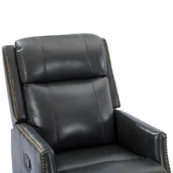 Charcoal Genuine Leather Swivel Recliner-Kirkland's Home Cheap