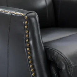 Charcoal Genuine Leather Swivel Recliner-Kirkland's Home Cheap