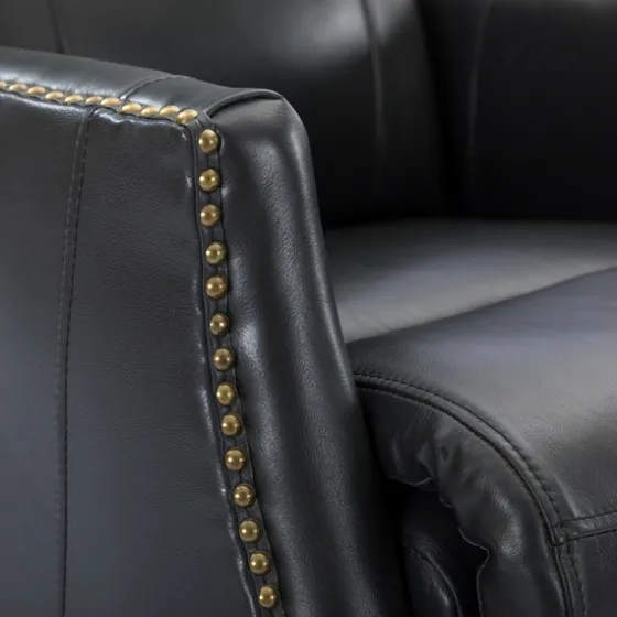 Charcoal Genuine Leather Swivel Recliner-Kirkland's Home Cheap
