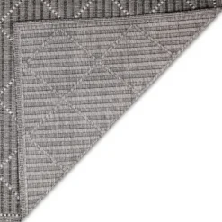 Charcoal Geo Lattice Outdoor Area Rug, 4X7-Kirkland's Home Outlet