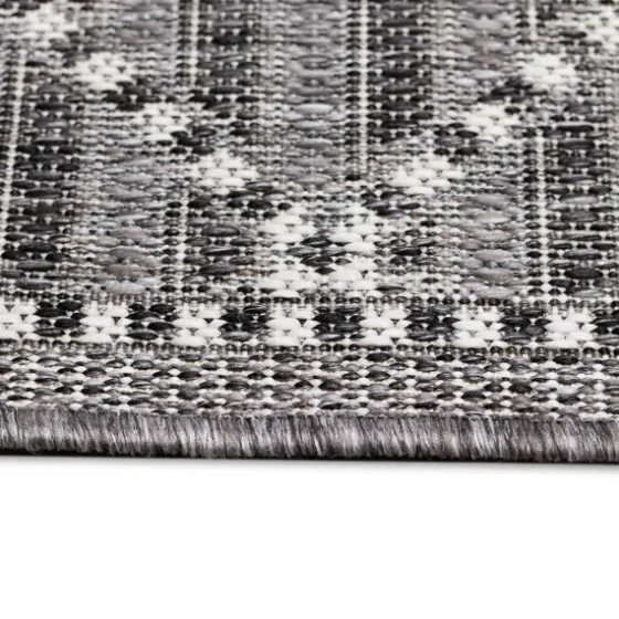 Charcoal Geo Lattice Outdoor Area Rug, 6X9-Kirkland's Home Fashion