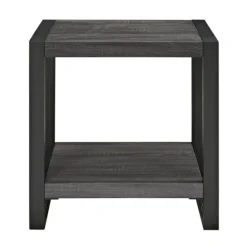 Charcoal Industrial Metal And Wood Accent Table-Kirkland's Home Clearance