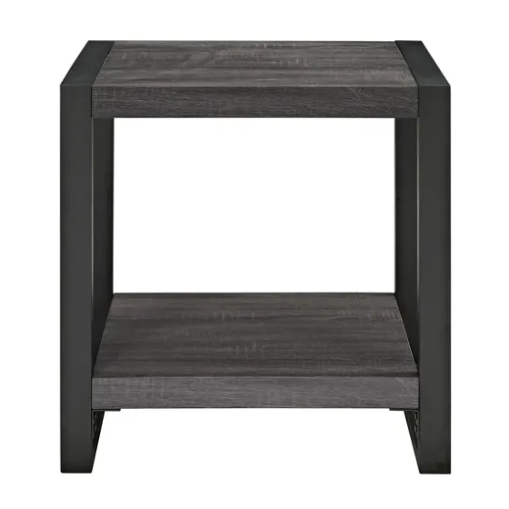 Charcoal Industrial Metal And Wood Accent Table-Kirkland's Home Clearance