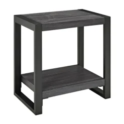 Charcoal Industrial Metal And Wood Accent Table-Kirkland's Home Clearance