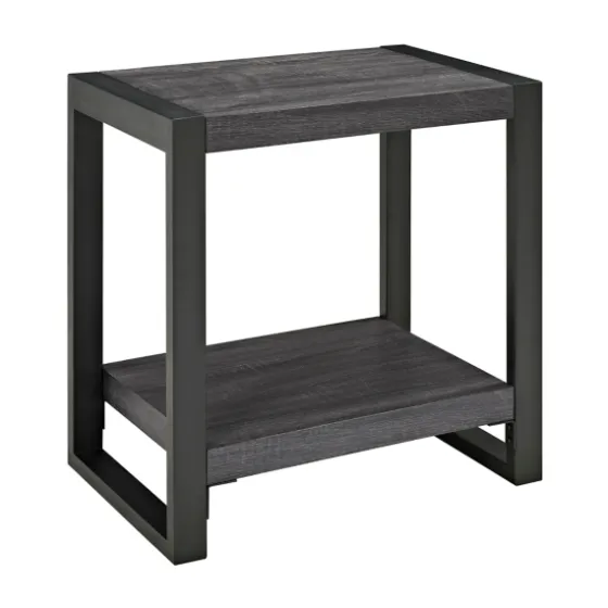 Charcoal Industrial Metal And Wood Accent Table-Kirkland's Home Clearance