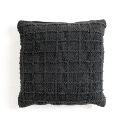 Charcoal Knit Cotton Pillow-Kirkland's Home Discount