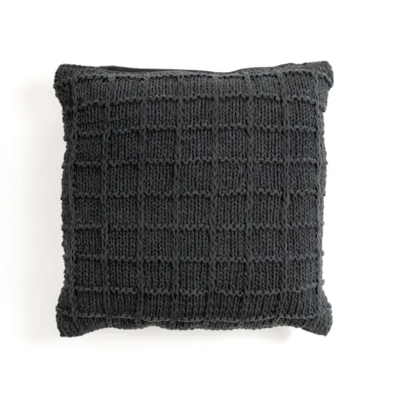 Charcoal Knit Cotton Pillow-Kirkland's Home Discount