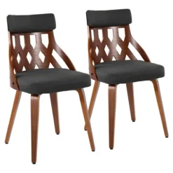 Charcoal Lattice Back 2-Pc. Dining Chair Set-Kirkland's Home Store