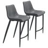 Charcoal Leather Stitch Counter Stools, Set Of 2-Kirkland's Home Best