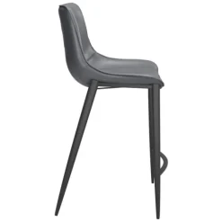 Charcoal Leather Stitch Counter Stools, Set Of 2-Kirkland's Home Best