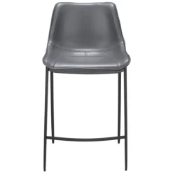 Charcoal Leather Stitch Counter Stools, Set Of 2-Kirkland's Home Best