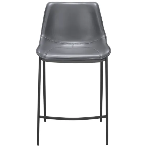 Charcoal Leather Stitch Counter Stools, Set Of 2-Kirkland's Home Best