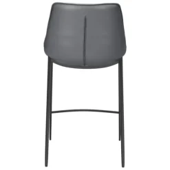 Charcoal Leather Stitch Counter Stools, Set Of 2-Kirkland's Home Best