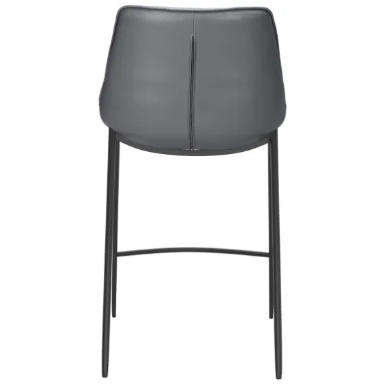 Charcoal Leather Stitch Counter Stools, Set Of 2-Kirkland's Home Best