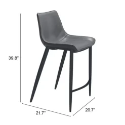 Charcoal Leather Stitch Counter Stools, Set Of 2-Kirkland's Home Best