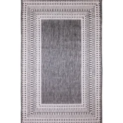Charcoal Linear Macy Indoor/Outdoor Area Rug, 7X9-Kirkland's Home Outlet