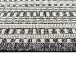 Charcoal Linear Macy Indoor/Outdoor Area Rug, 7X9-Kirkland's Home Outlet