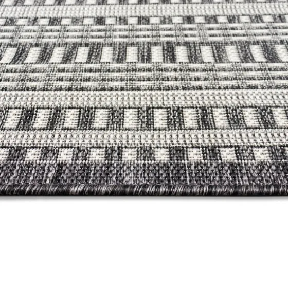 Charcoal Linear Macy Indoor/Outdoor Area Rug, 4X7-Kirkland's Home Best