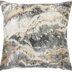 Charcoal Metallic Marble Swirl Throw Pillow-Kirkland's Home Best