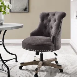 Charcoal Miller Tufted Office Chair-Kirkland's Home Fashion