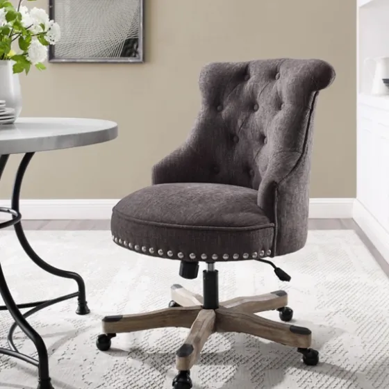 Charcoal Miller Tufted Office Chair-Kirkland's Home Fashion