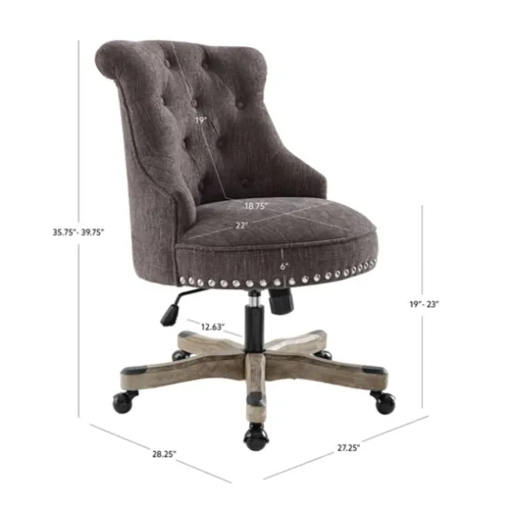 Charcoal Miller Tufted Office Chair-Kirkland's Home Fashion