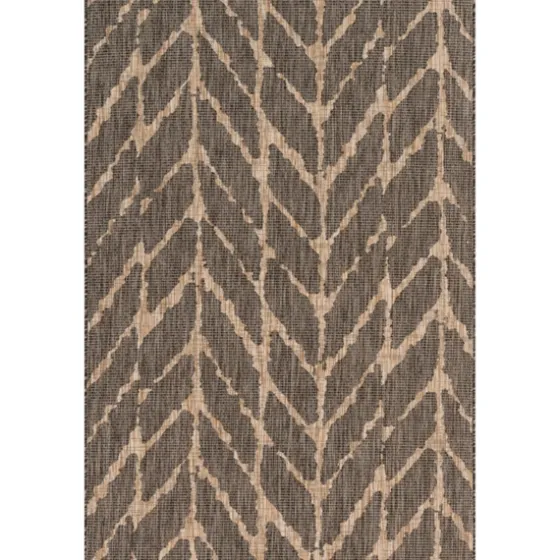 Charcoal Mocha Chevron Outdoor Area Rug, 7X10-Kirkland's Home Best Sale