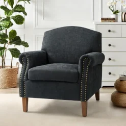 Charcoal Nailhead Trim Armchair-Kirkland's Home Outlet