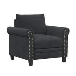 Charcoal Rolled Arms Upholstered Accent Chair-Kirkland's Home Online
