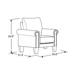 Charcoal Rolled Arms Upholstered Accent Chair-Kirkland's Home Online
