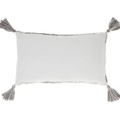 Charcoal Stripe Diamond Tassels Lumbar Pillow-Kirkland's Home Store