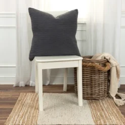 Charcoal Subtle Striped Oversized Pillow-Kirkland's Home Shop