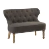 Charcoal Tufted Upholstered Settee-Kirkland's Home Clearance