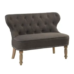 Charcoal Tufted Upholstered Settee-Kirkland's Home Clearance