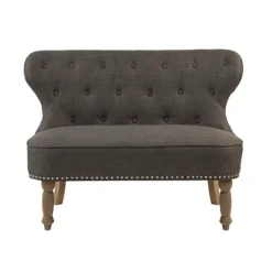 Charcoal Tufted Upholstered Settee-Kirkland's Home Clearance