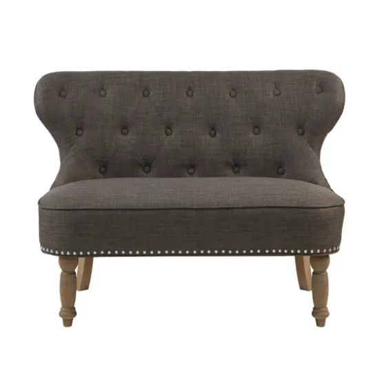 Charcoal Tufted Upholstered Settee-Kirkland's Home Clearance