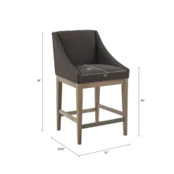 Charcoal Upholstered Seat Counter Stool-Kirkland's Home Shop