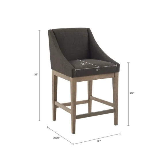 Charcoal Upholstered Seat Counter Stool-Kirkland's Home Shop