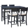 Charcoal Wood Upholstered 5-Pc. Dining Set-Kirkland's Home Clearance